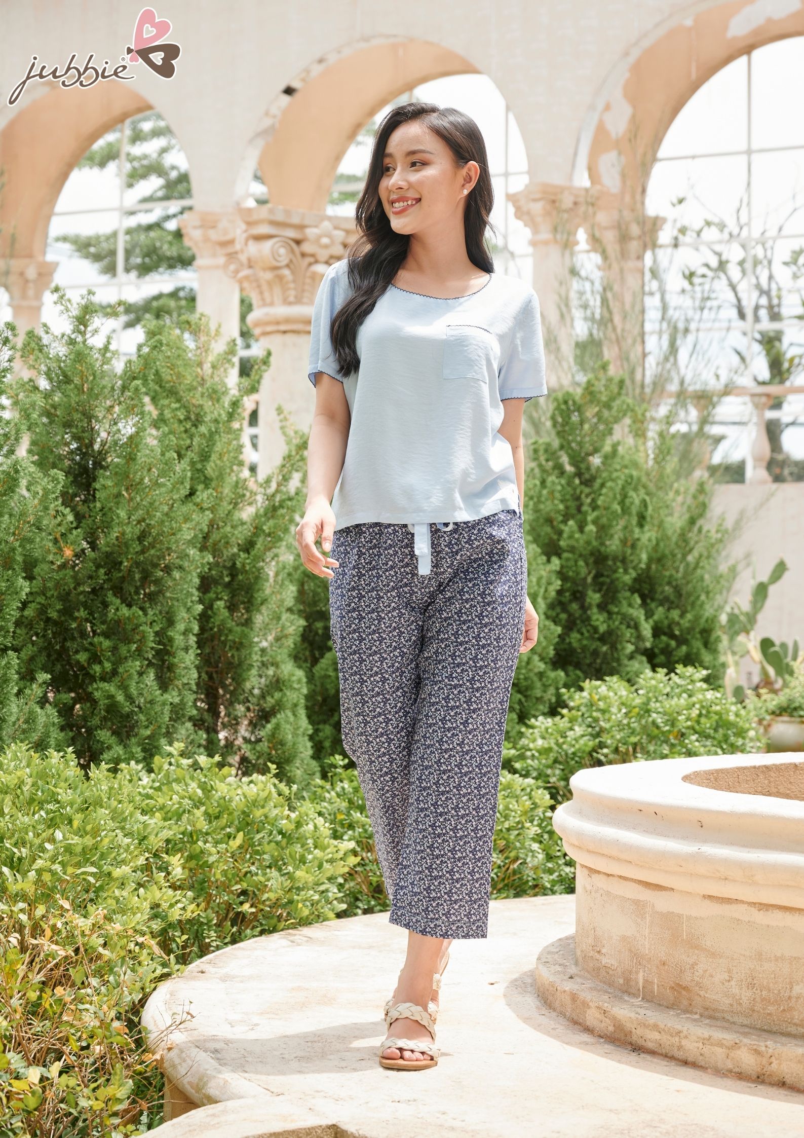 BL áo lụa phối quần hoa - 93230