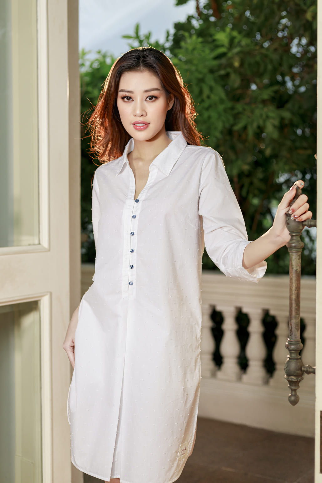 Đầm cổ sơ mi tay lỡ - 5084