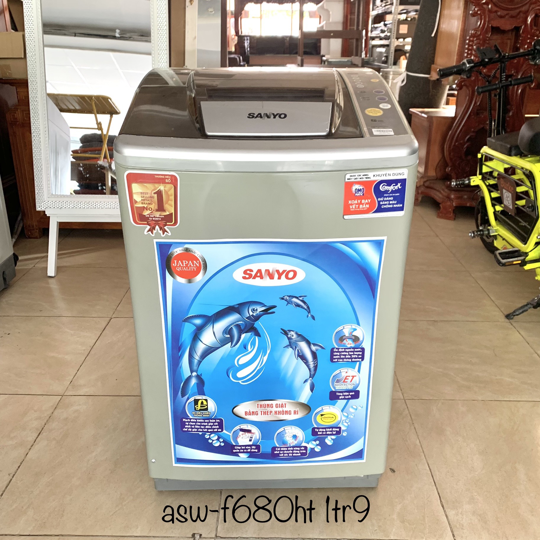 Máy giặt sanyo 6,8kg asw-f680ht