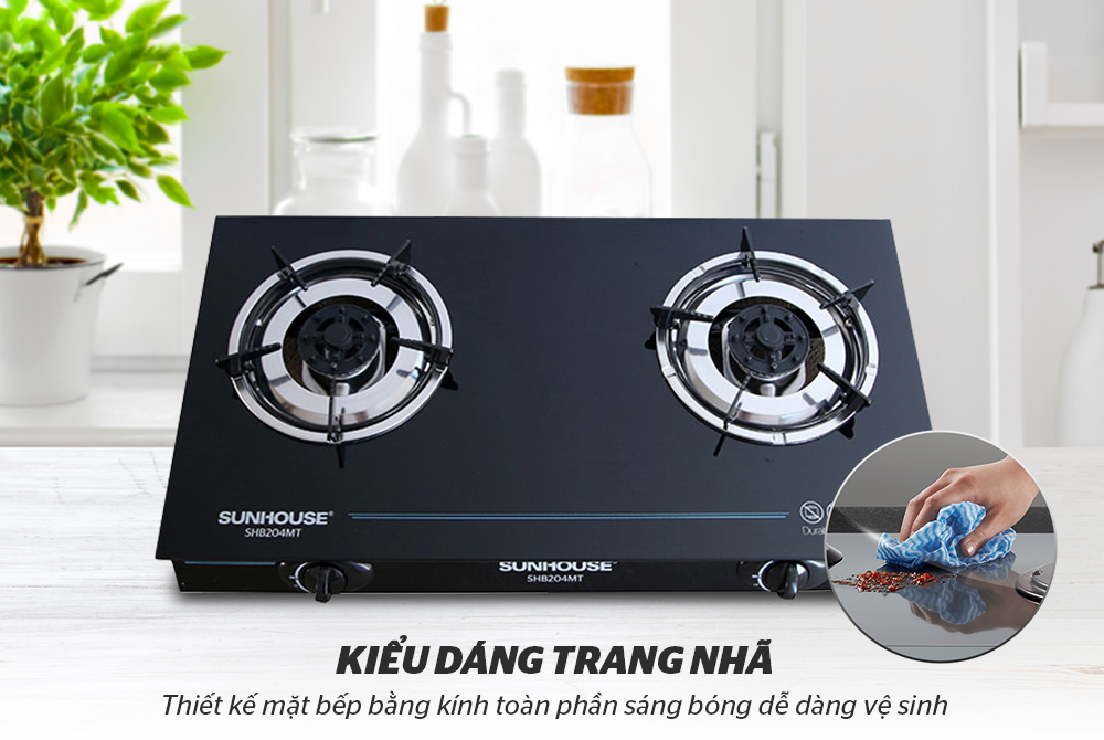 Bếp ga dương kính sunhouse SHB204MT