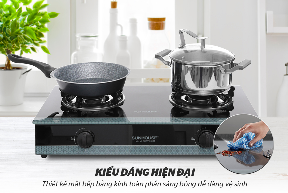 Bếp ga dương kính sunhouse SHB3326MT