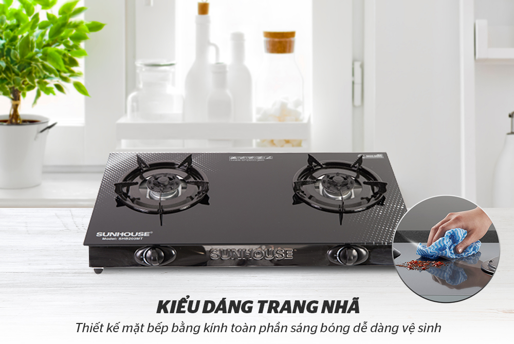 Bếp ga dương kính sunhouse SHB203MT
