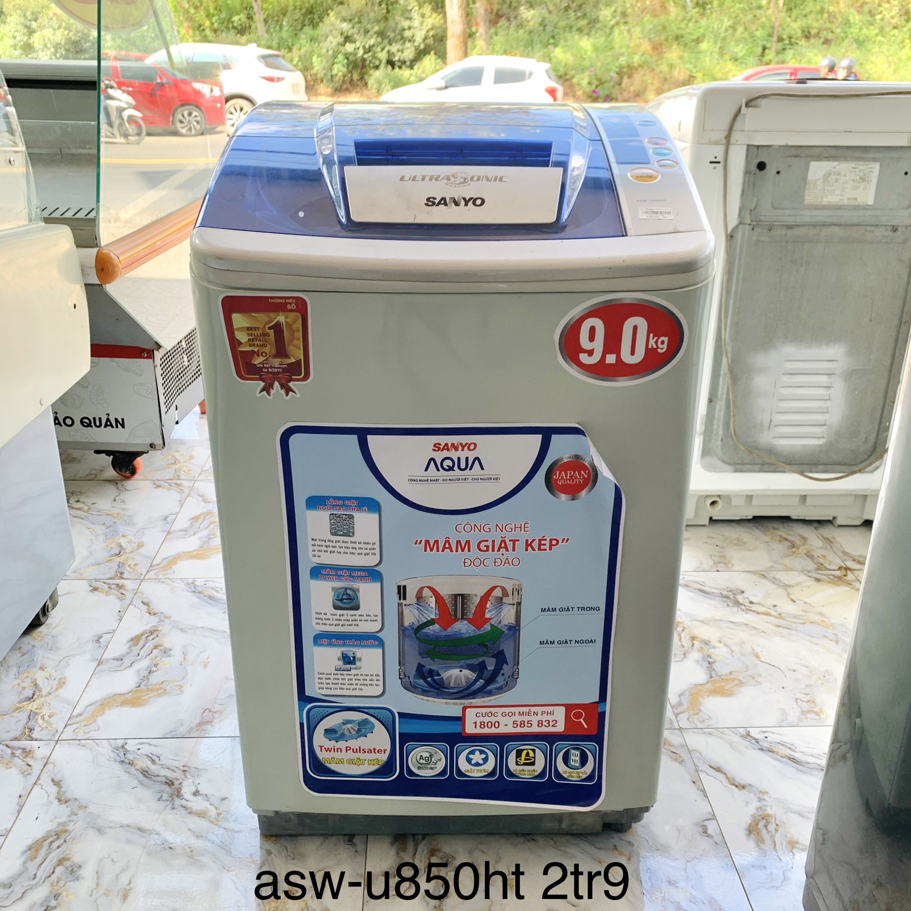 Máy giặt sanyo 9kg asw-u850ht