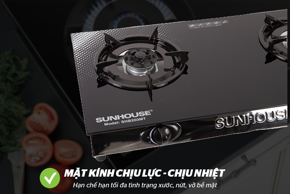 Bếp ga dương kính sunhouse SHB203MT