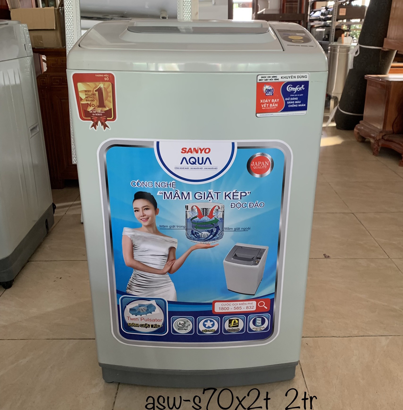 Máy giặt sanyo 7kg  asw-s70x2t