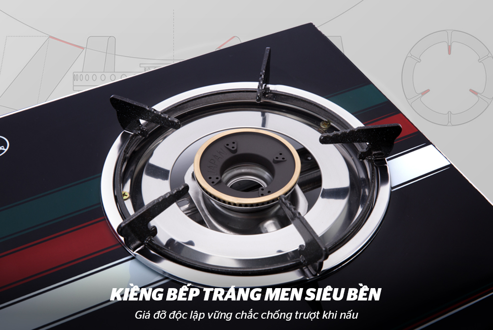 Bếp ga dương kính 2  lò Sunhouse SHB202MT