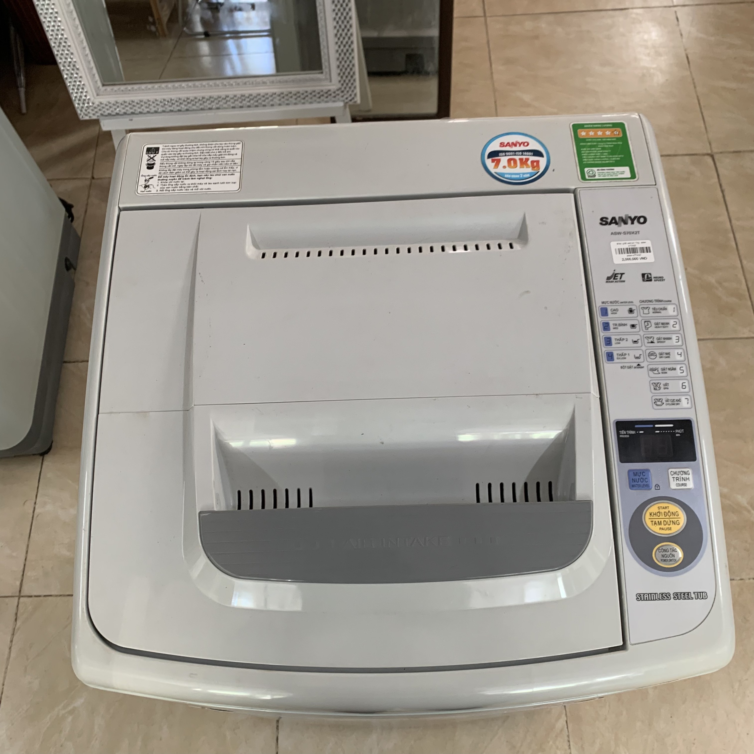 Máy giặt sanyo 7kg  asw-s70x2t