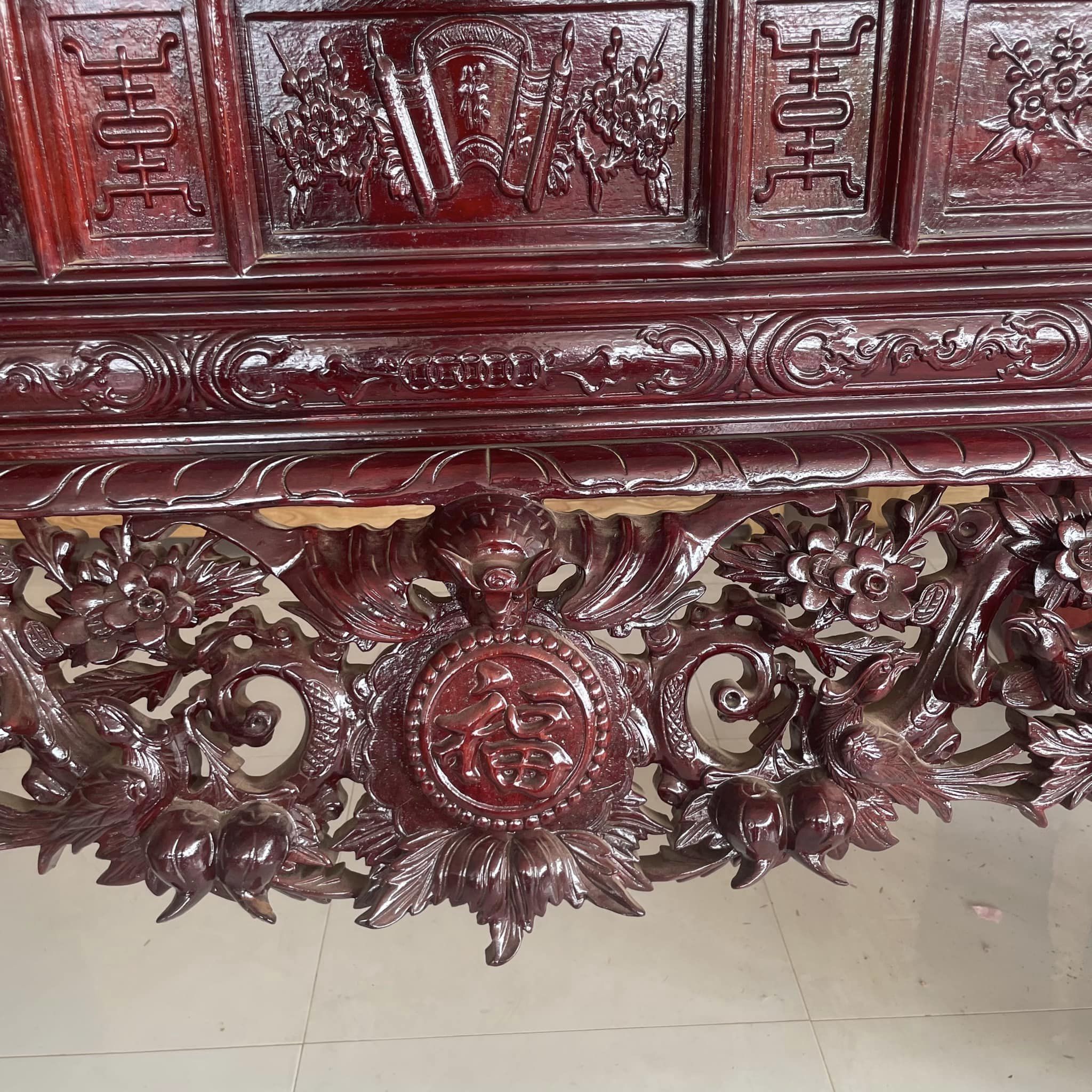 Sập thờ hương Padouk chân dày 20cm