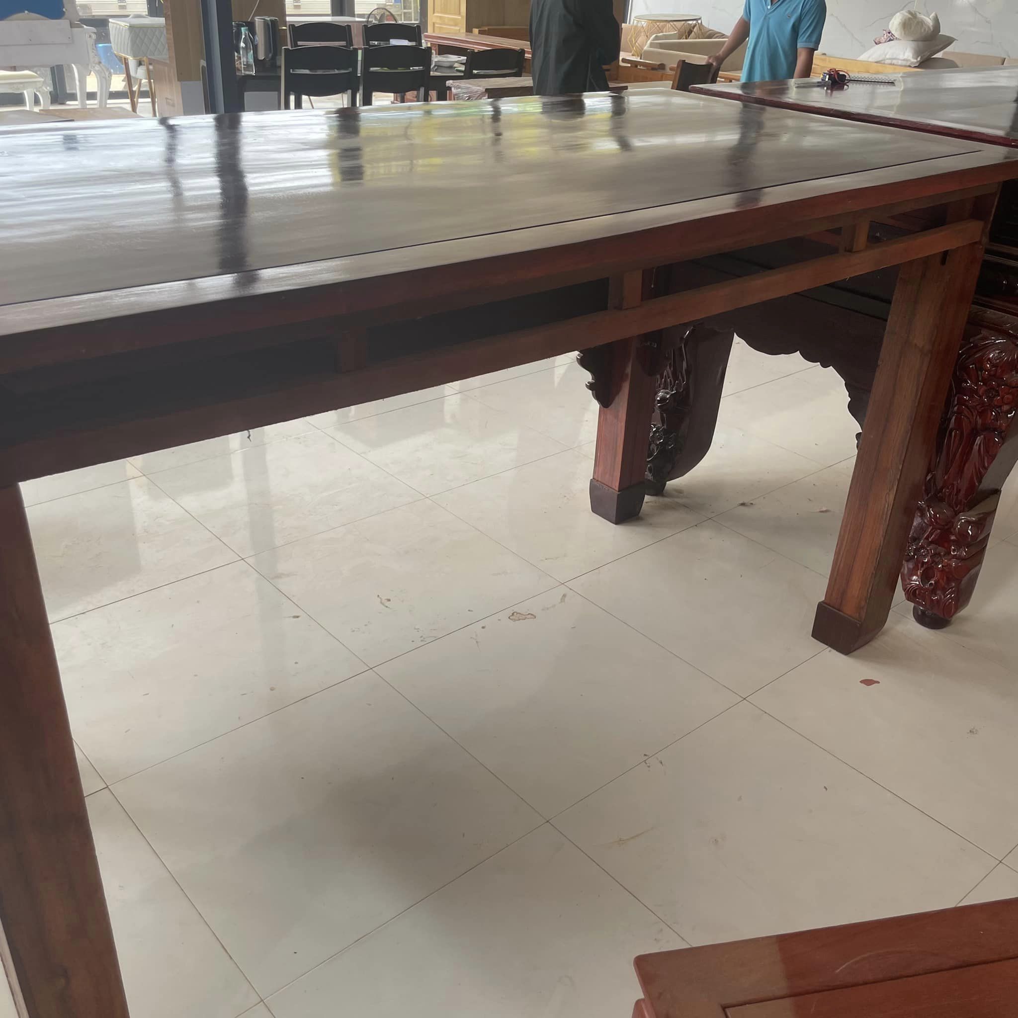 Sập thờ hương Padouk chân dày 12cm