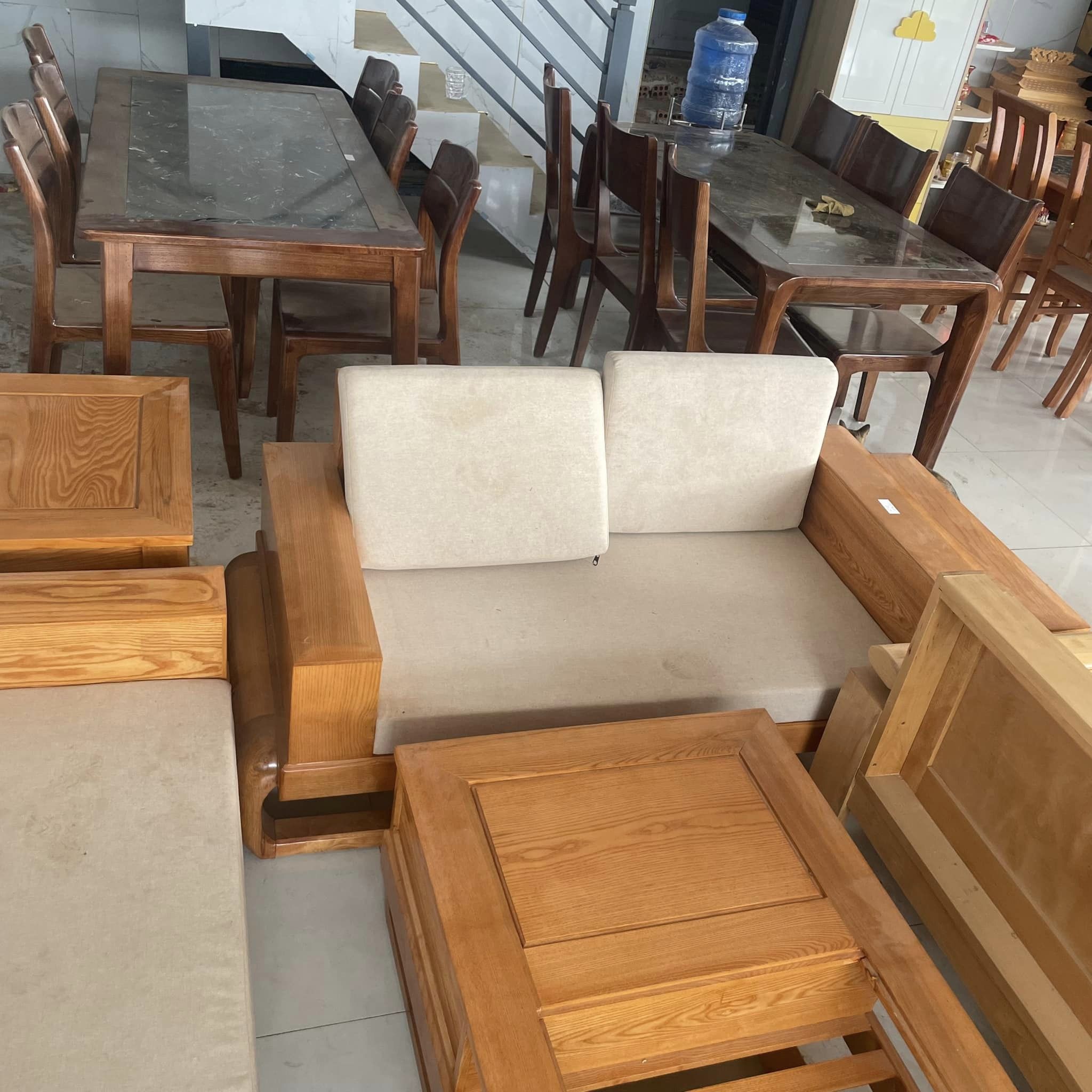 Bộ sofa đùi gà gỗ sồi hiện đại