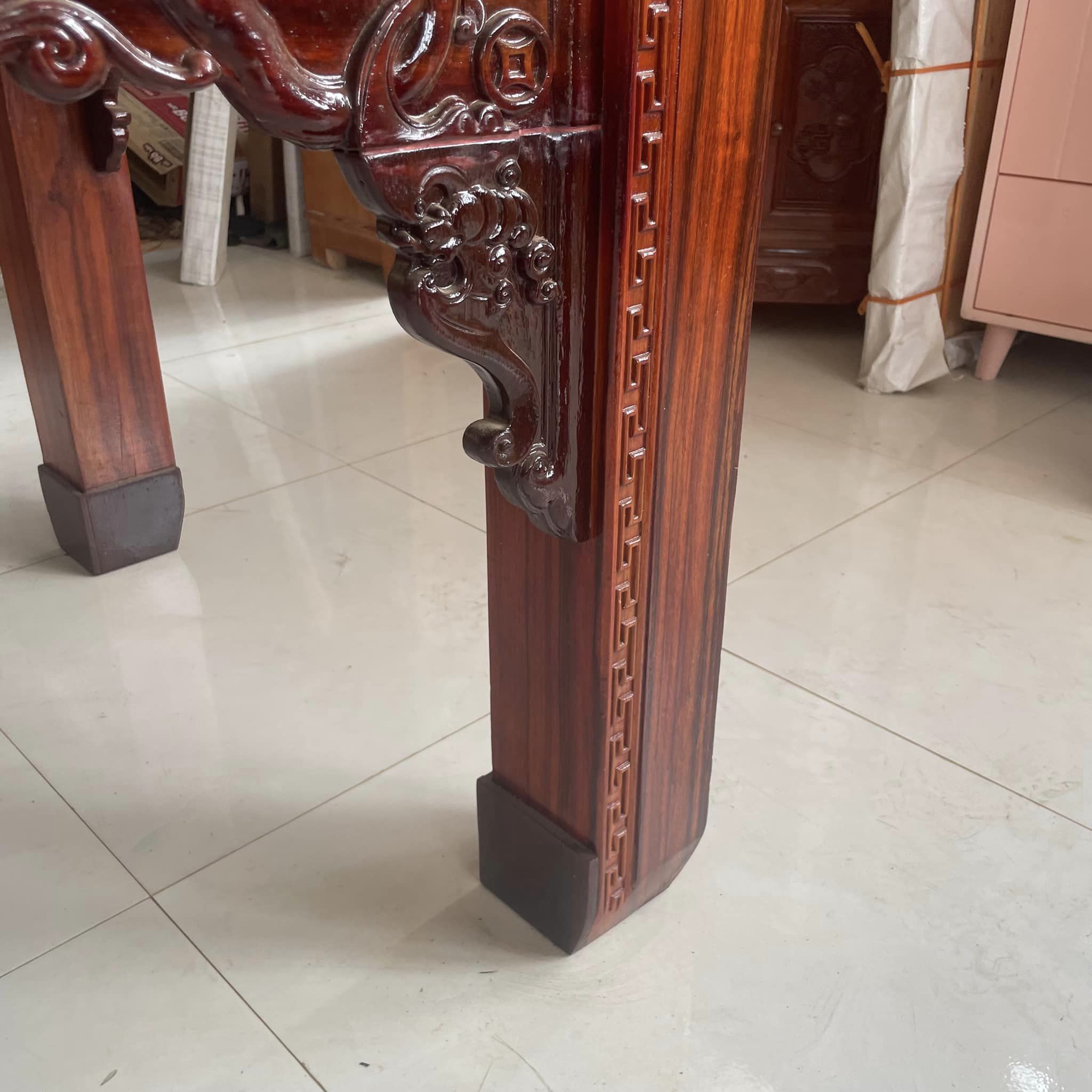 Sập thờ hương Padouk chân dày 12cm
