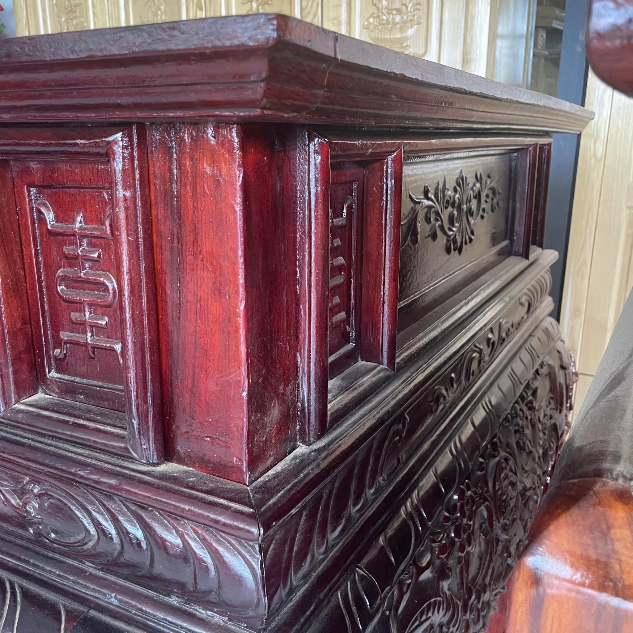 Sập thờ hương Padouk chân dày 20cm