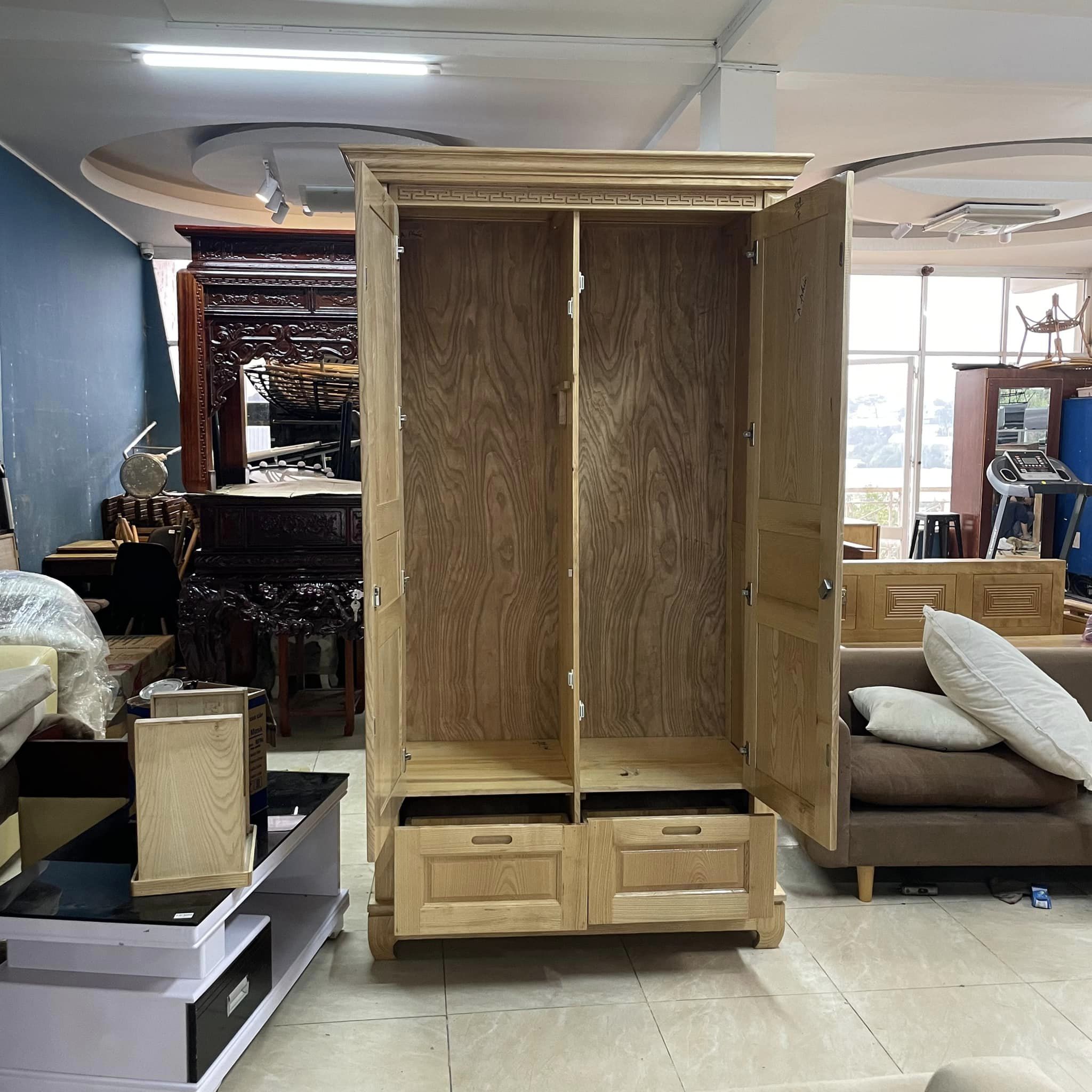 Tủ quần áo gỗ sồi 2 cánh