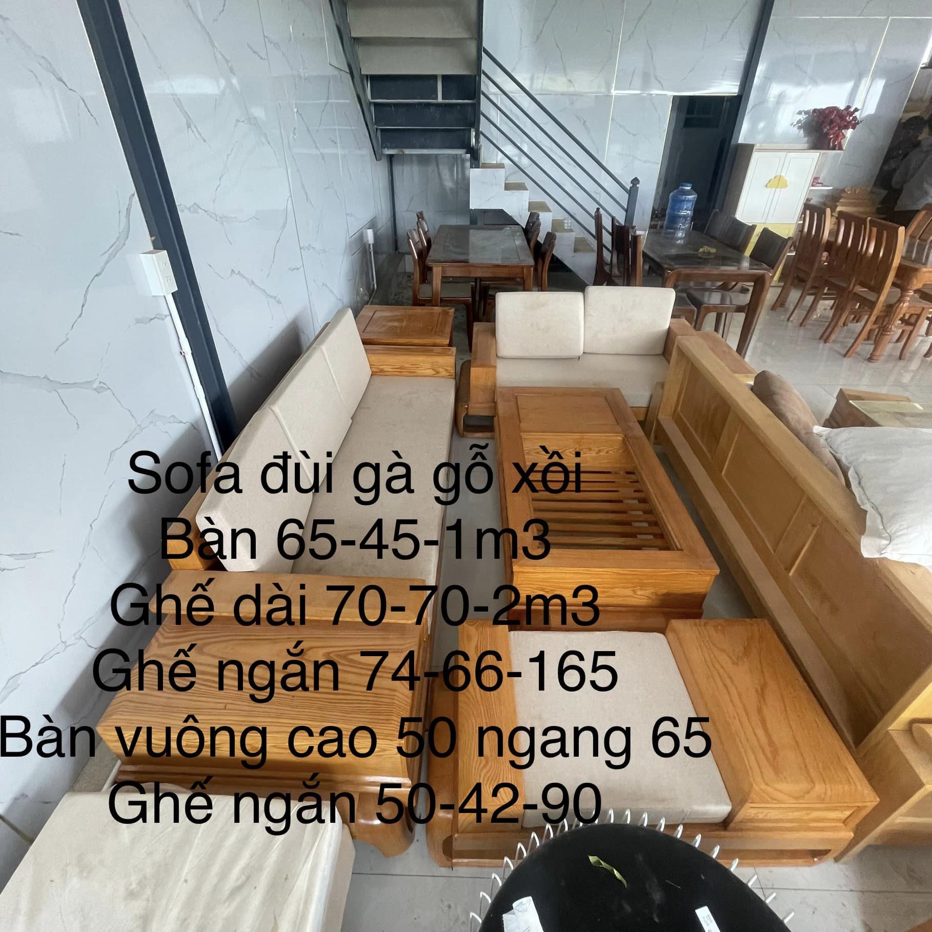 Bộ sofa đùi gà gỗ sồi hiện đại