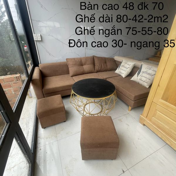 Bộ sofa bọc nệm nâu