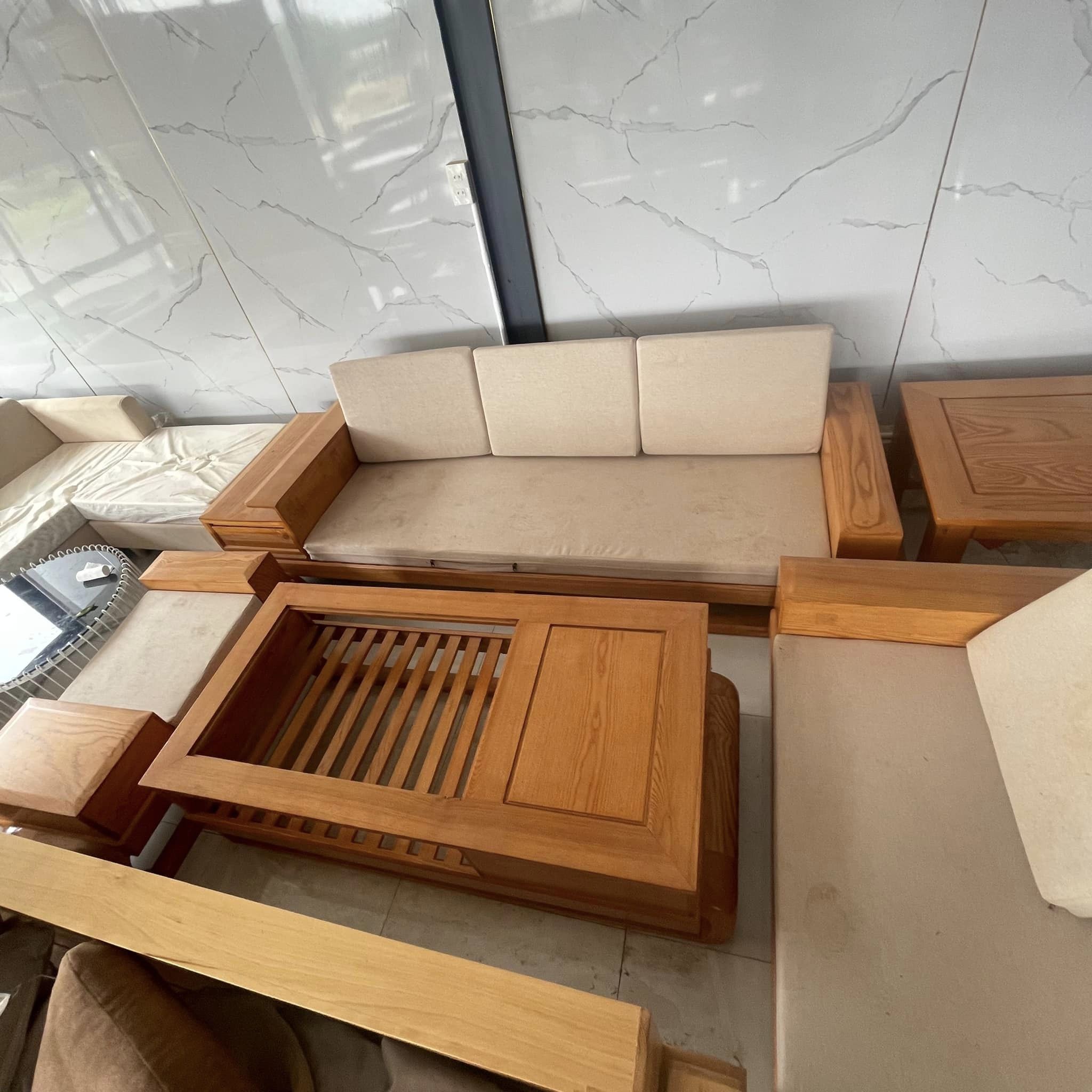 Bộ sofa đùi gà gỗ sồi hiện đại