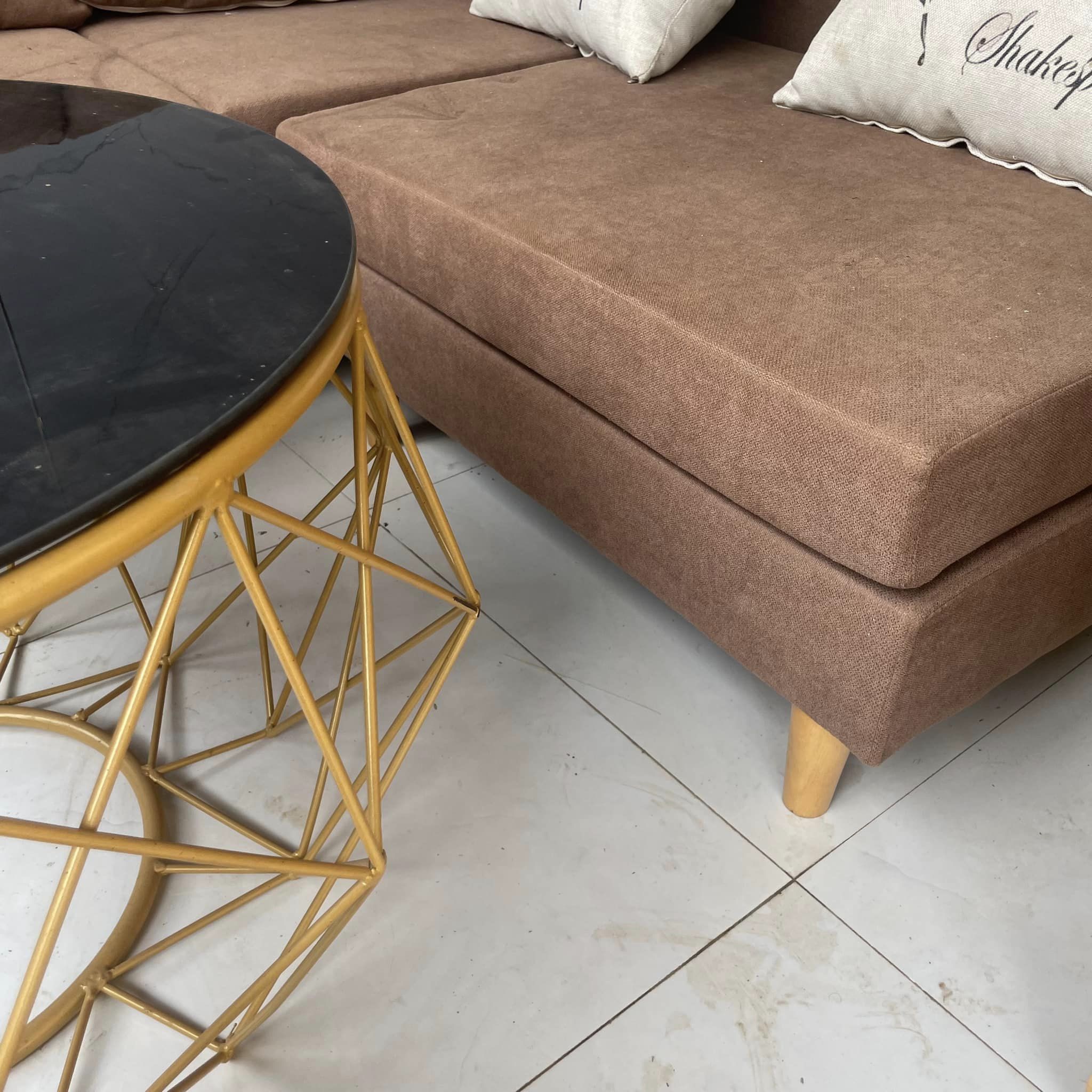 Bộ sofa bọc nệm nâu