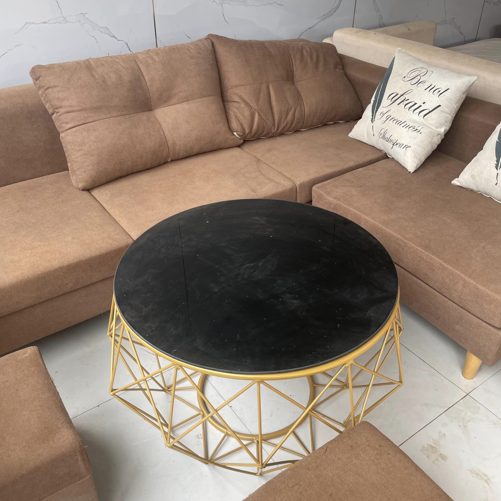 Bộ sofa bọc nệm nâu