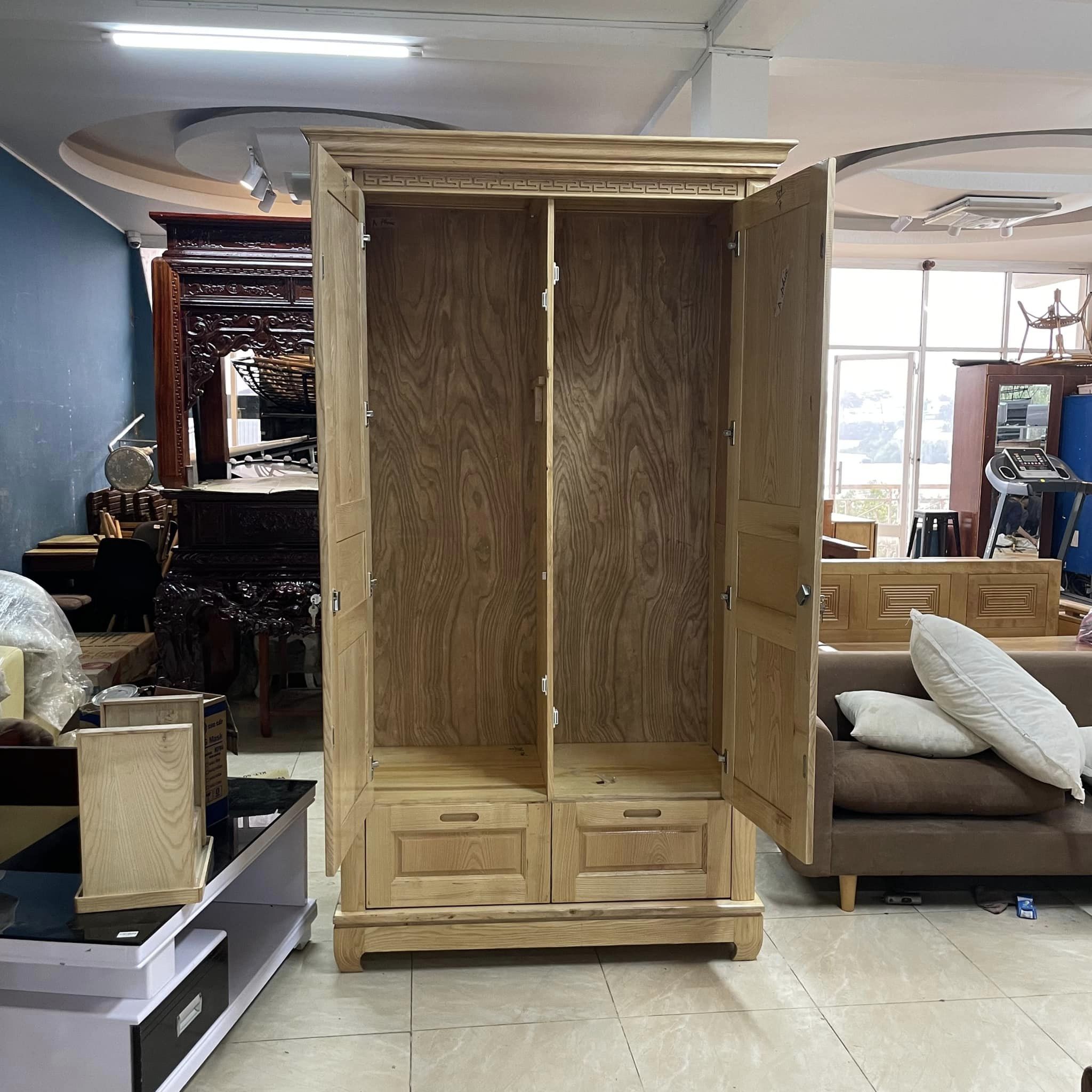 Tủ quần áo gỗ sồi 2 cánh
