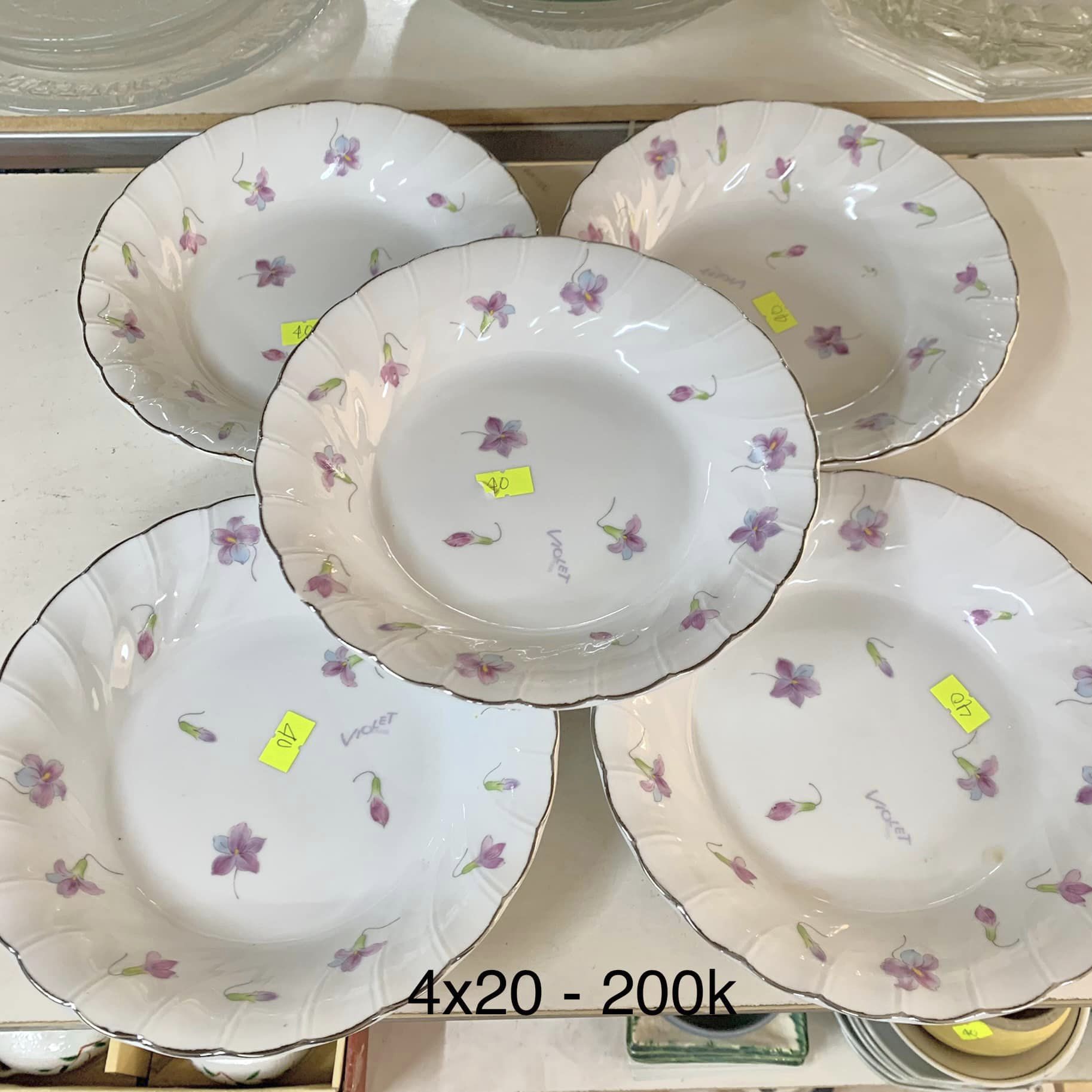 Set đĩa gốm Violet