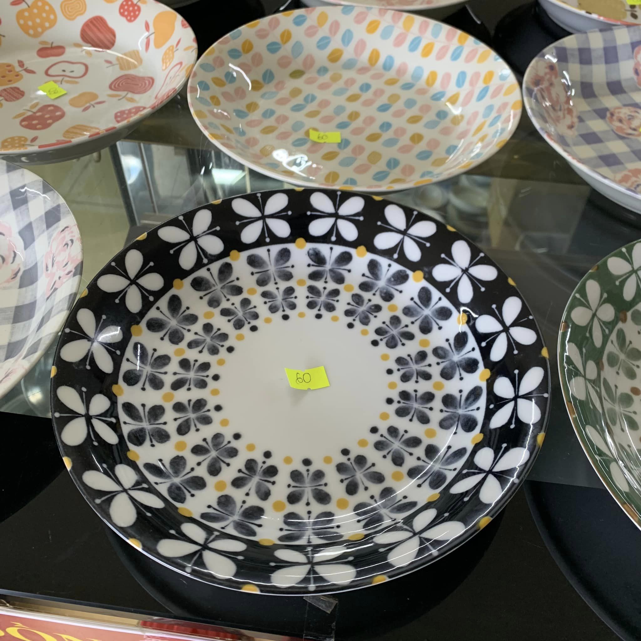 Set 5 dĩa gốm họa tiết đáng yêu
