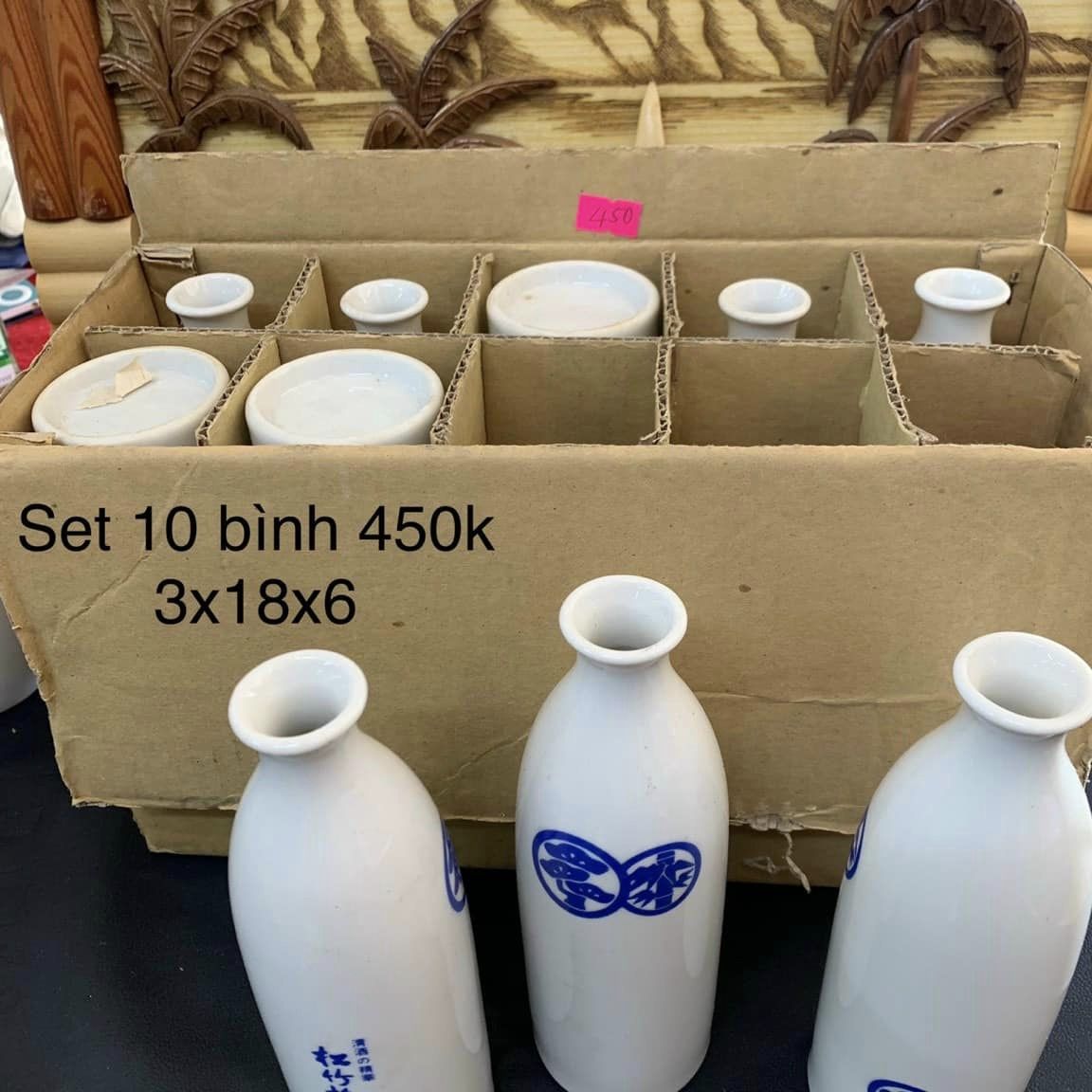 Set 10 bình rượu Sake