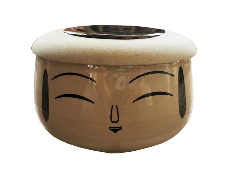 Hộp kokeshi gốm sứ - bát trà có nắp-đậm