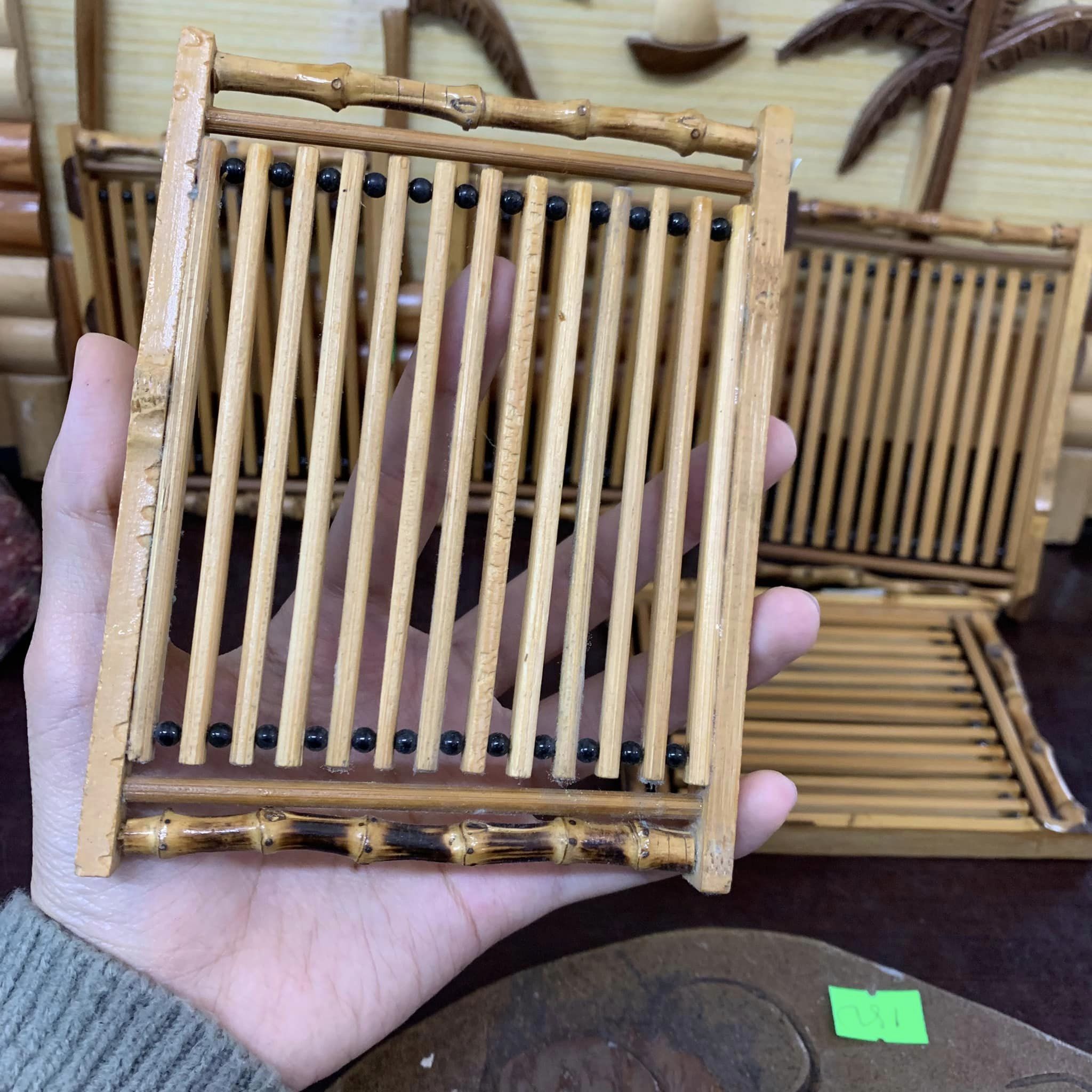 Set đĩa lót ly đan tre xinh xắn