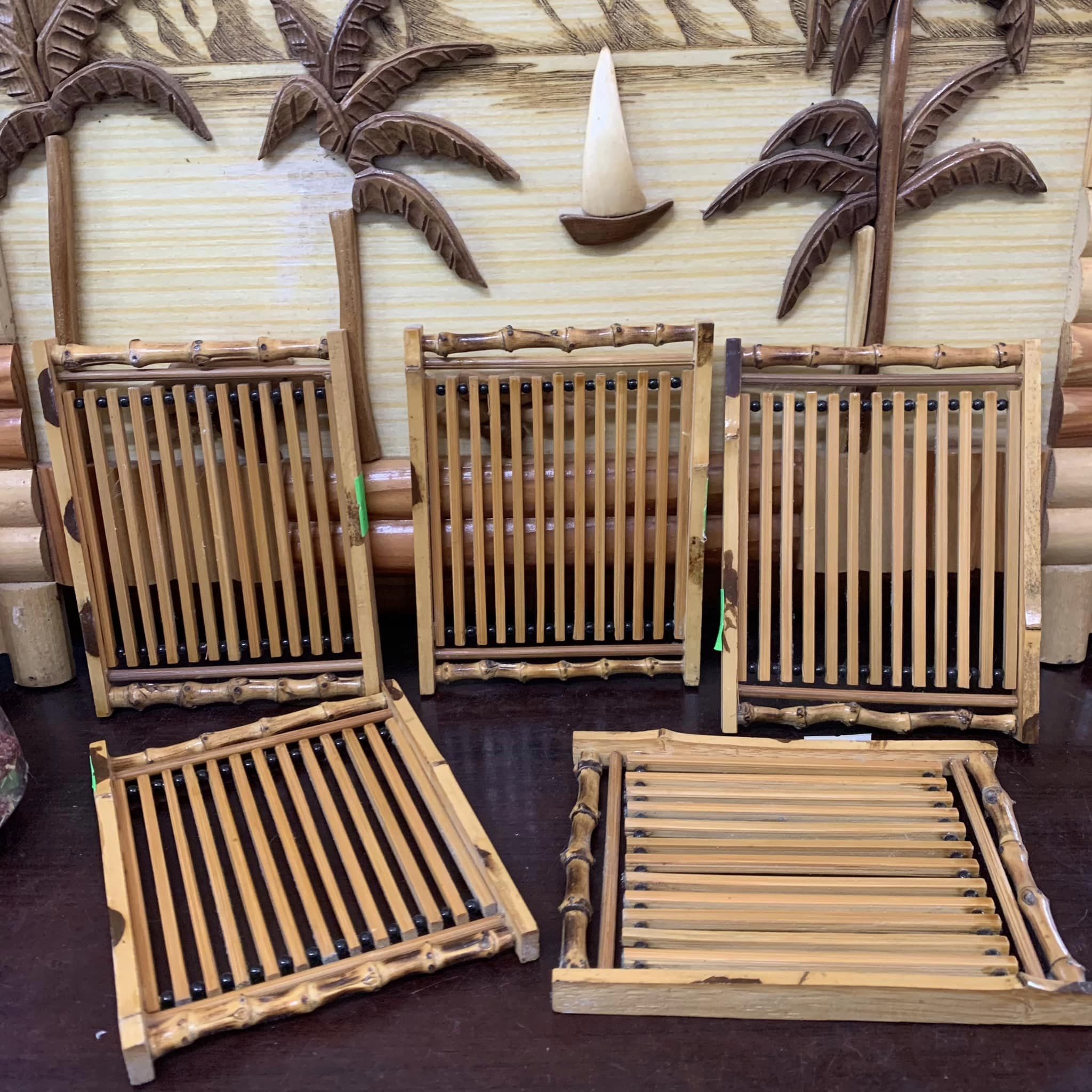 Set đĩa lót ly đan tre xinh xắn
