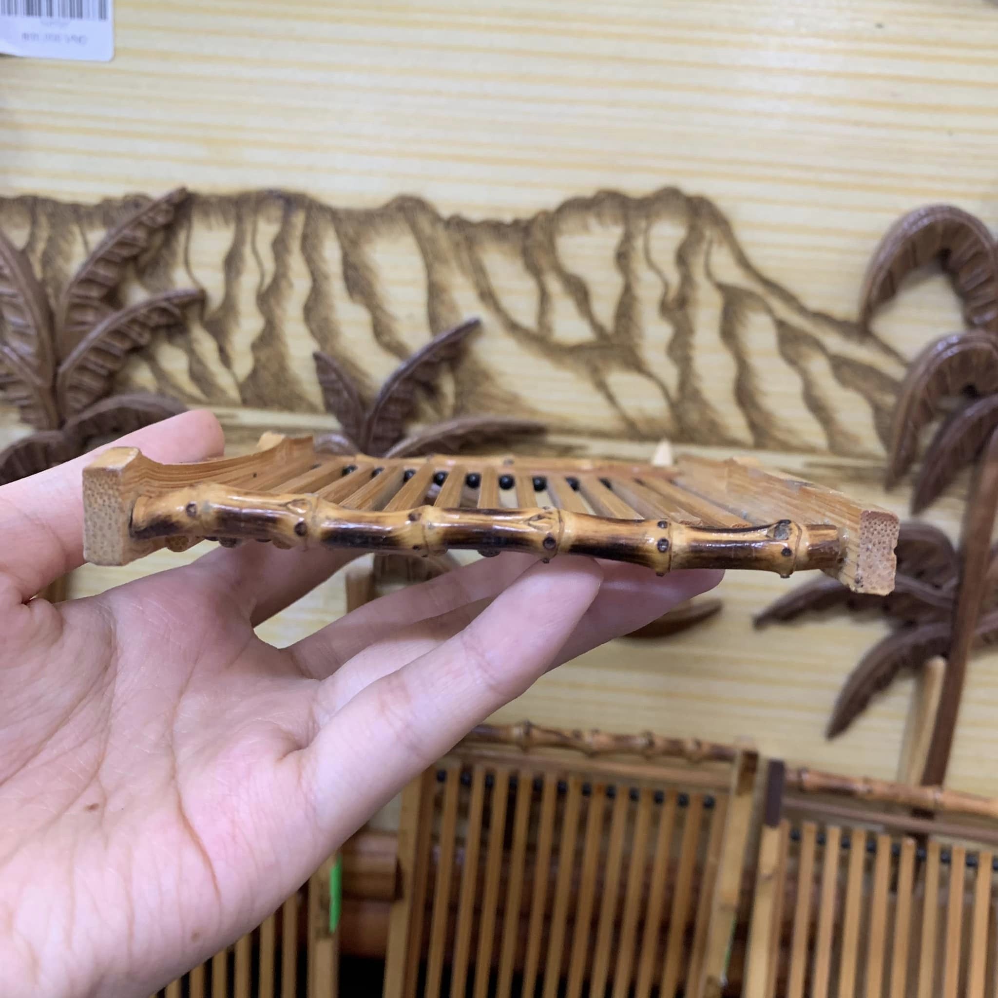 Set đĩa lót ly đan tre xinh xắn