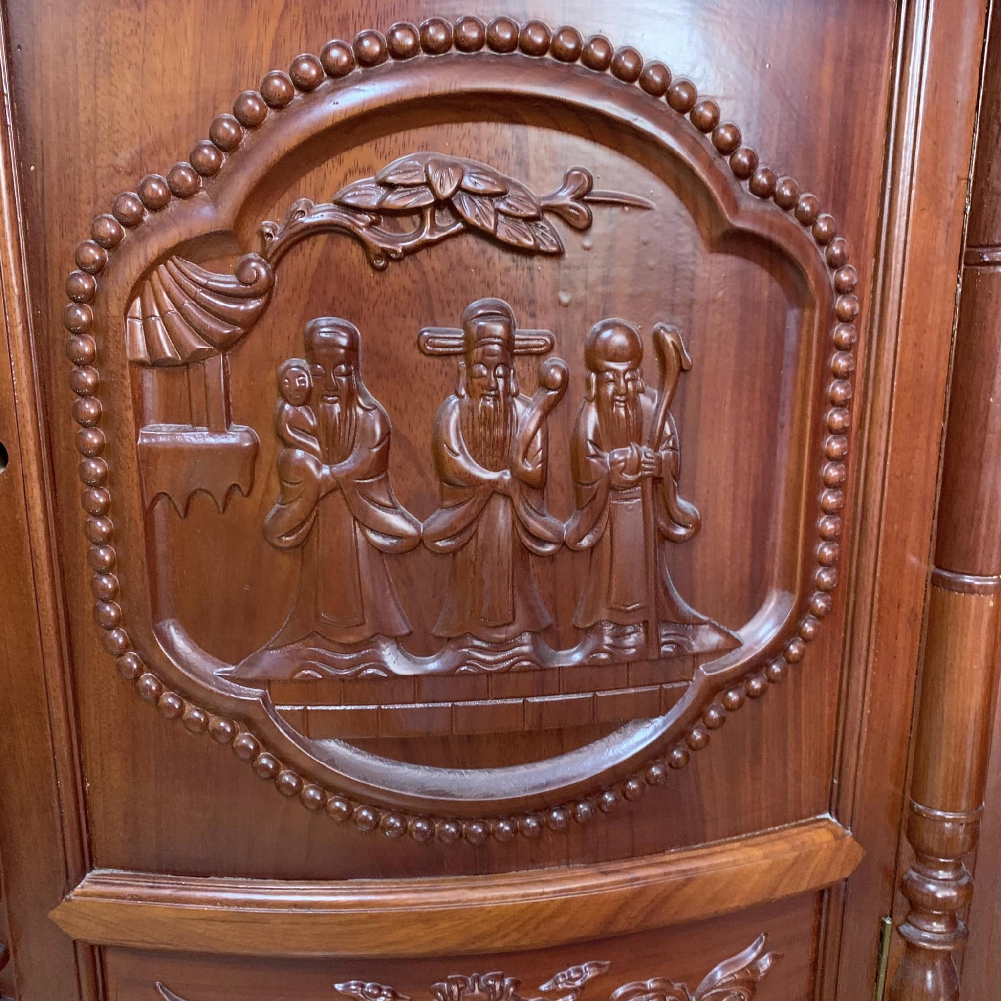 Tủ thờ gỗ gõ đỏ Phúc Lộc Thọ