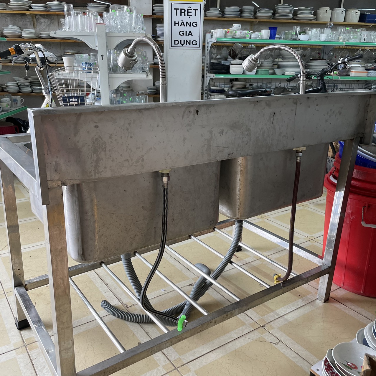 Bồn rửa chén công nghiệp 2 ngăn