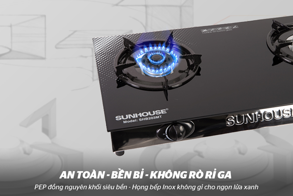 Bếp ga dương kính sunhouse SHB203MT