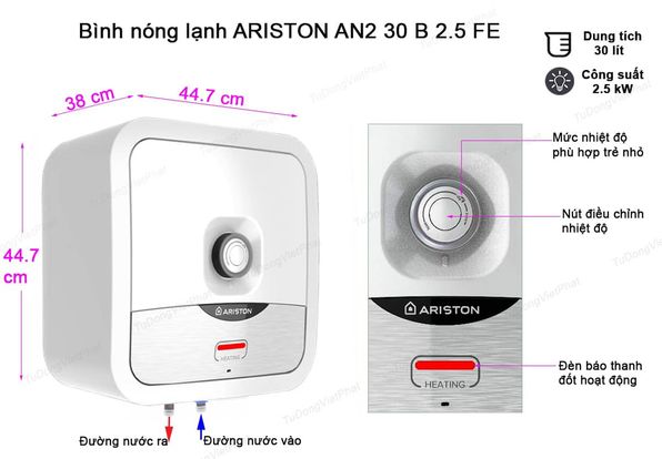 Bình nóng lạnh Ariston 30L AN2 30B