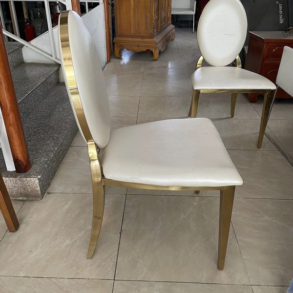 Ghế bàn ăn Louis inox mạ vàng