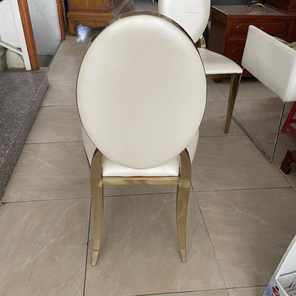 Ghế bàn ăn Louis inox mạ vàng