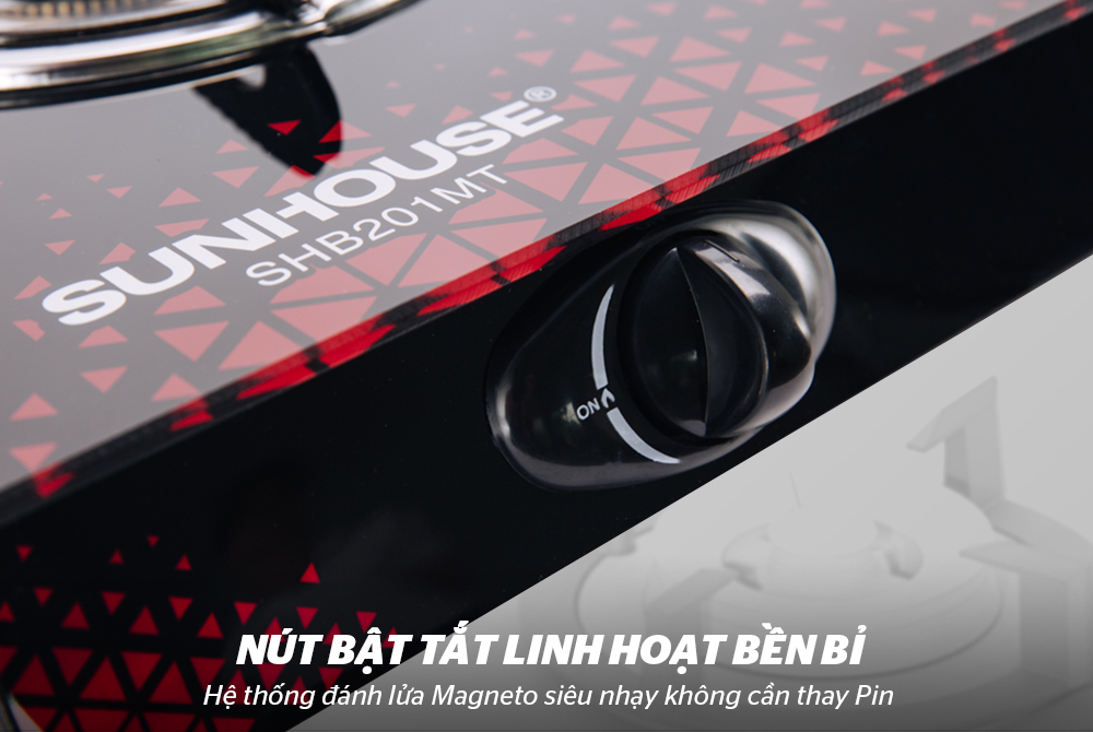 Bếp ga dương kính 2  lò Sunhouse SHB201MT