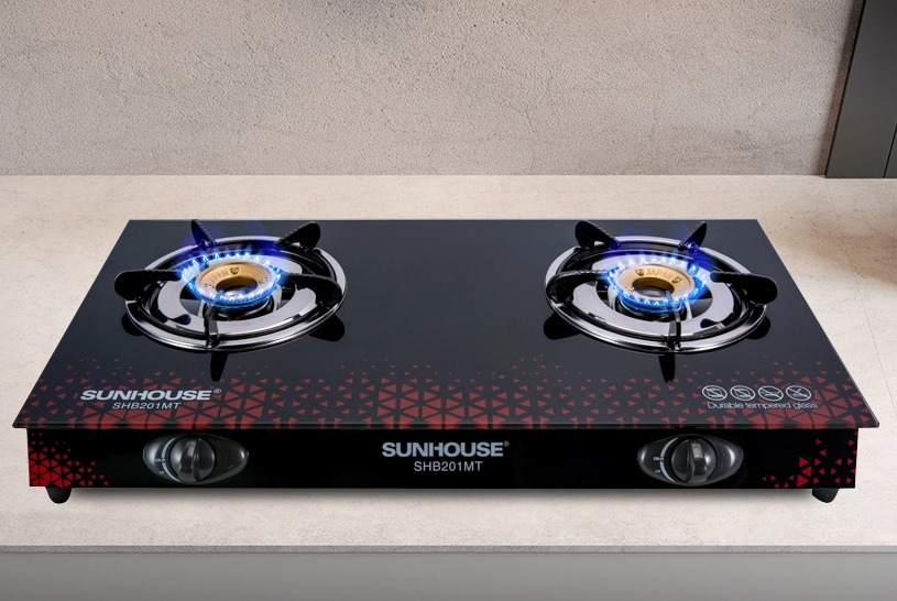 Bếp ga dương kính 2  lò Sunhouse SHB201MT