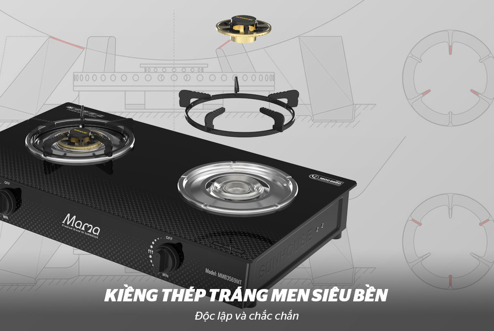 Bếp ga dương kính sunhouse MaMa MMB3569MT