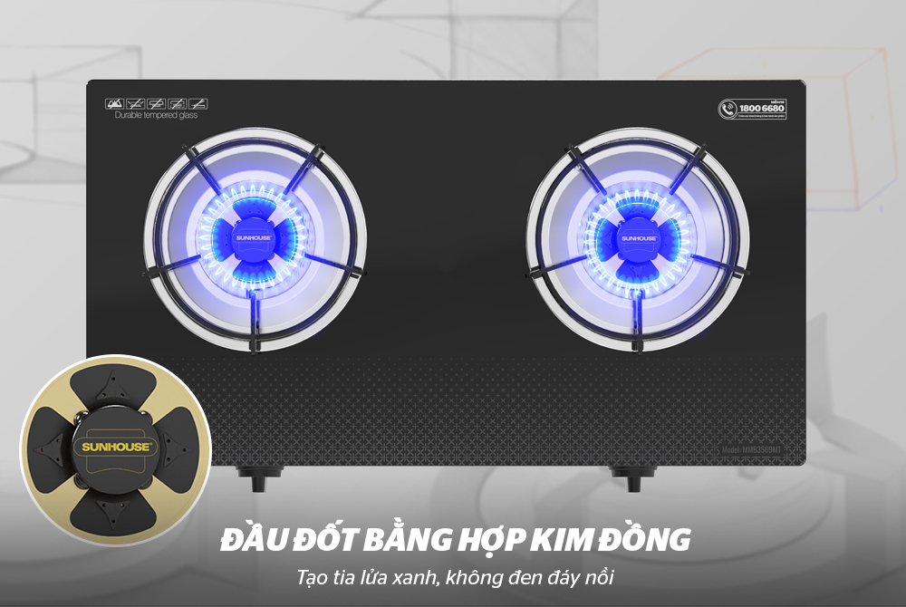 Bếp ga dương kính sunhouse MaMa MMB3569MT