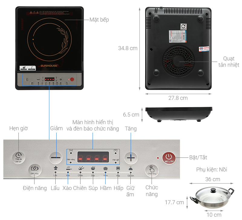 Bếp từ đơn Sunhouse SHD6159