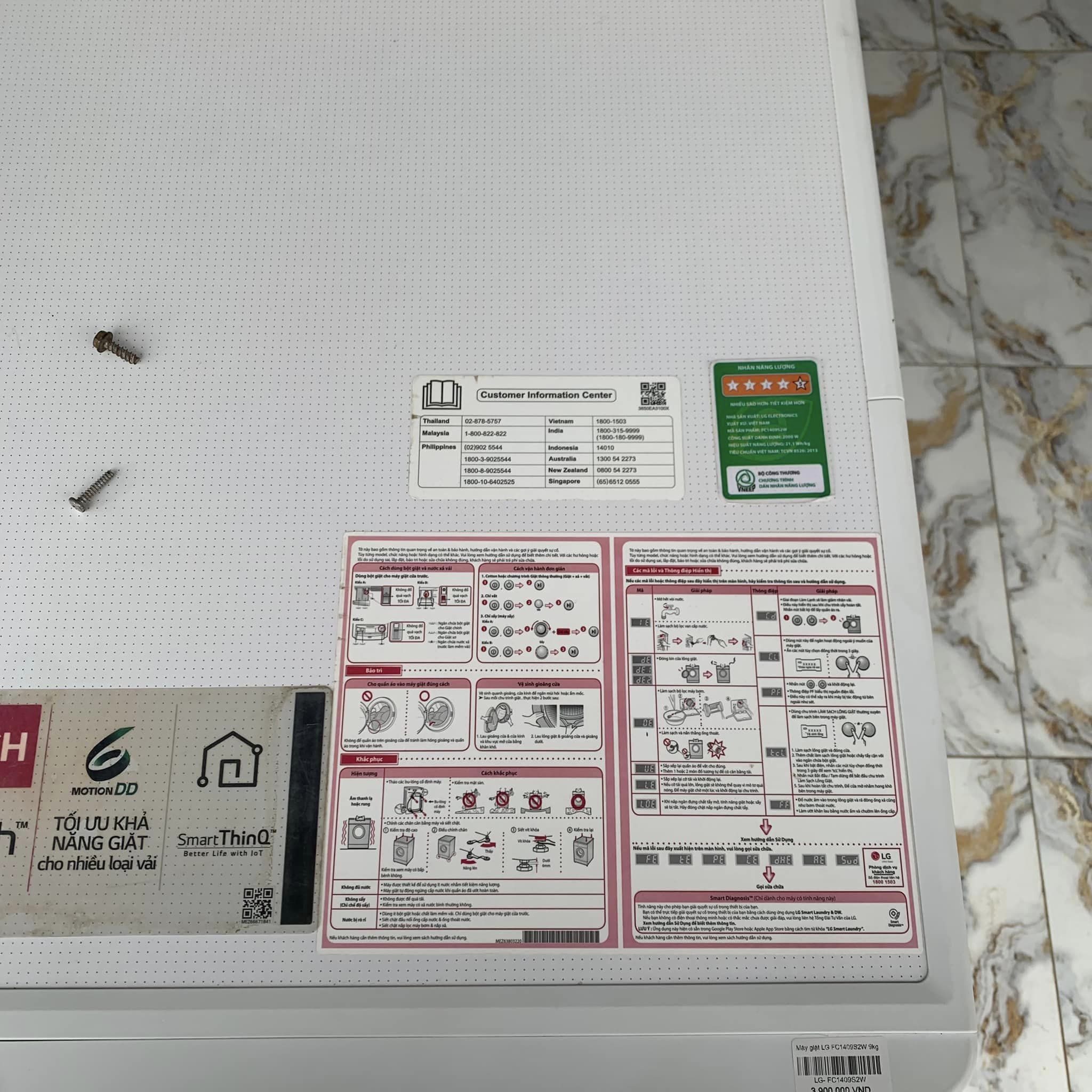 Máy giặt LG FC1409S2W 9kg