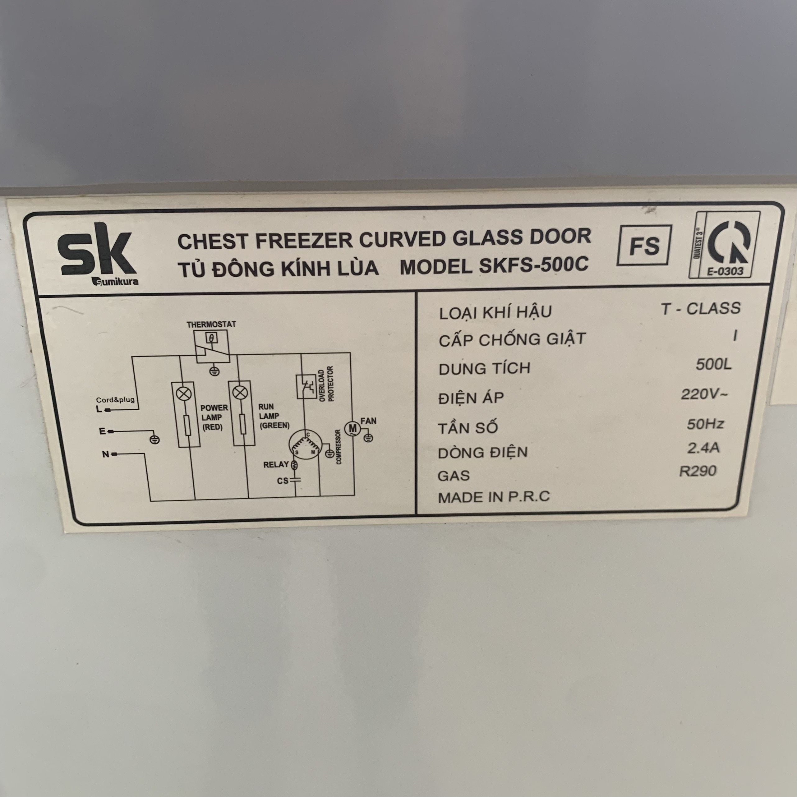 Tủ đông SK SKFS-500C