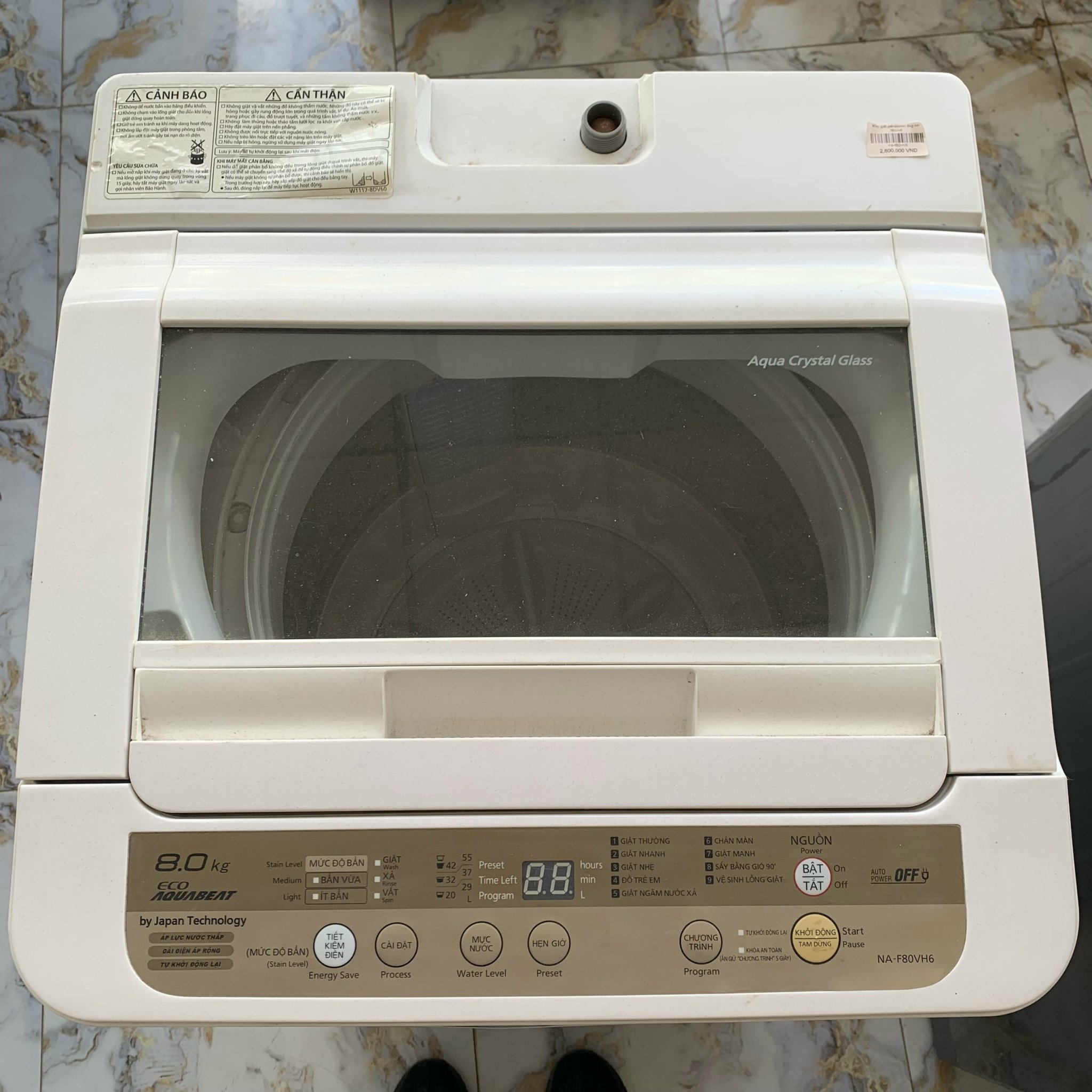 Máy giặt panasonic 8kg na-f80vh6