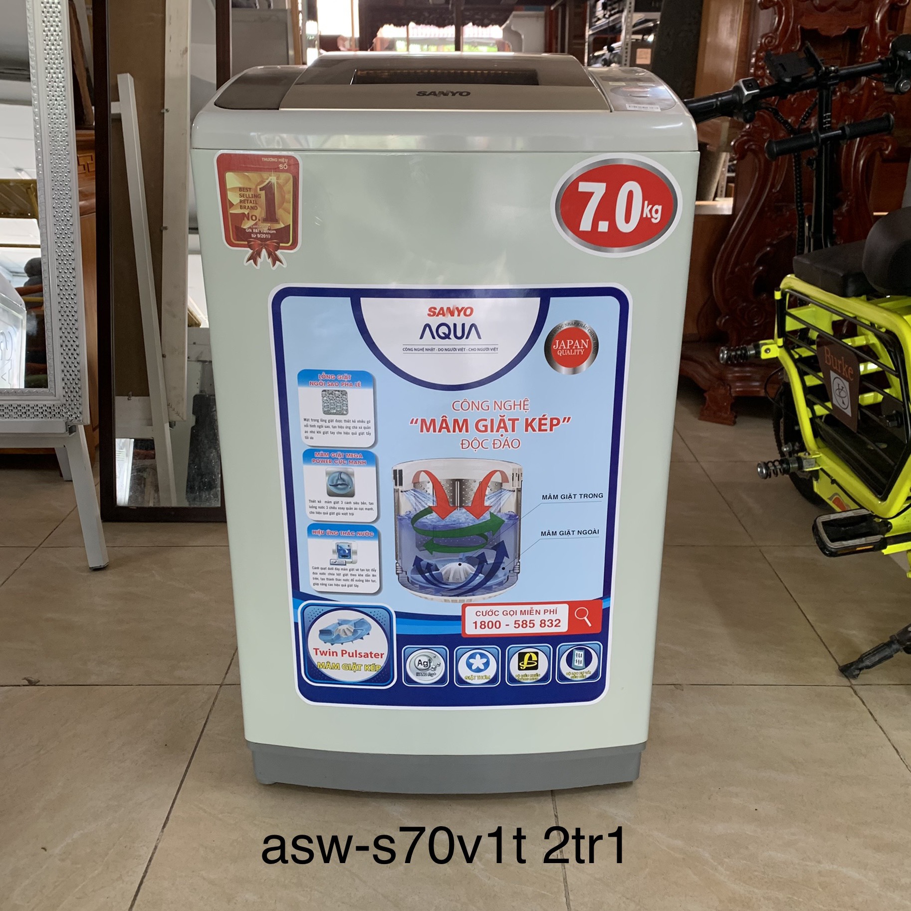 Máy giặt sanyo 7kg asw-s70v1t
