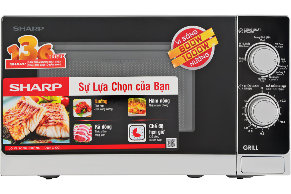 Lò vi sóng có nướng SHARP R-G222VN-S 20 lít