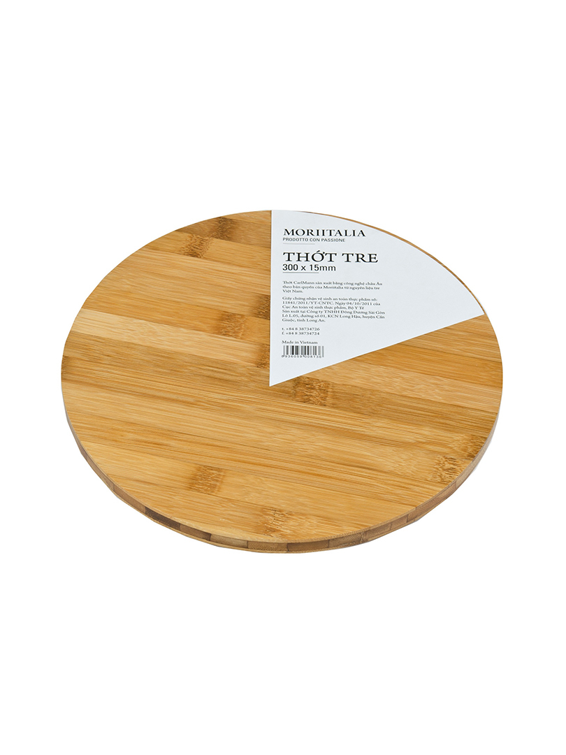 Thớt Tre Tự Nhiên Moriitalia Hình Tròn NB22 ⌀30x1.5cm - THOT00008136