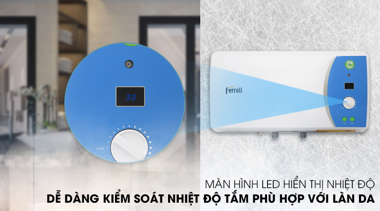 BÌNH NÓNG LẠNH FERROLI VERDI 15AE 15 lít, Tặng 01 đôi dây cấp 40cm . Công lắp 200.000 .