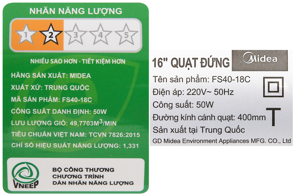 Quạt điện Midea FS40-18C Hàng Chính Hãng