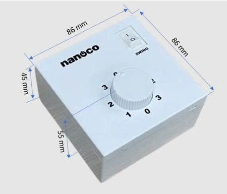 Quạt đảo bạc đạn công suất 65W Nanoco model NOF1853GR màu ghi, đường kính cánh 45cm